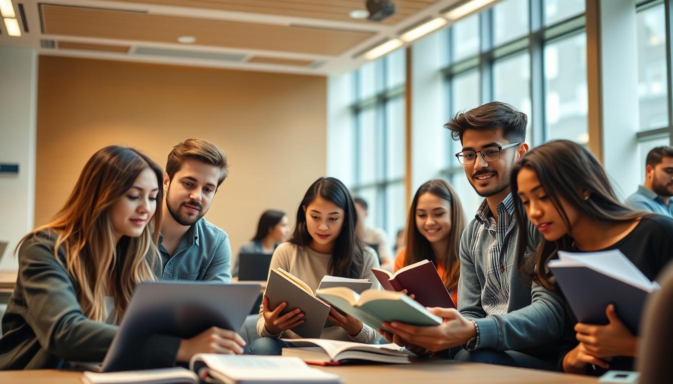 Students working in research laboratory